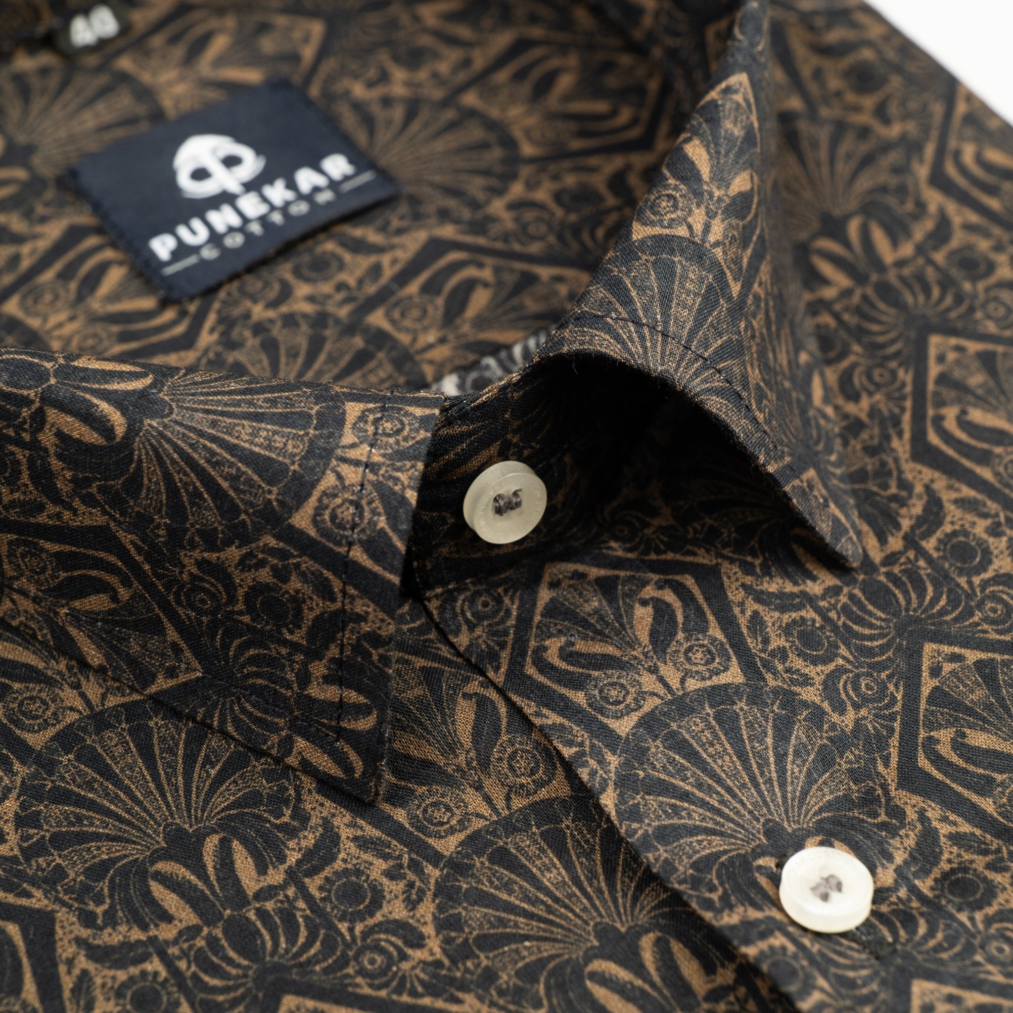 Brown Color Moroccan Wool Cotton Shirt For Men - Punekar Cotton