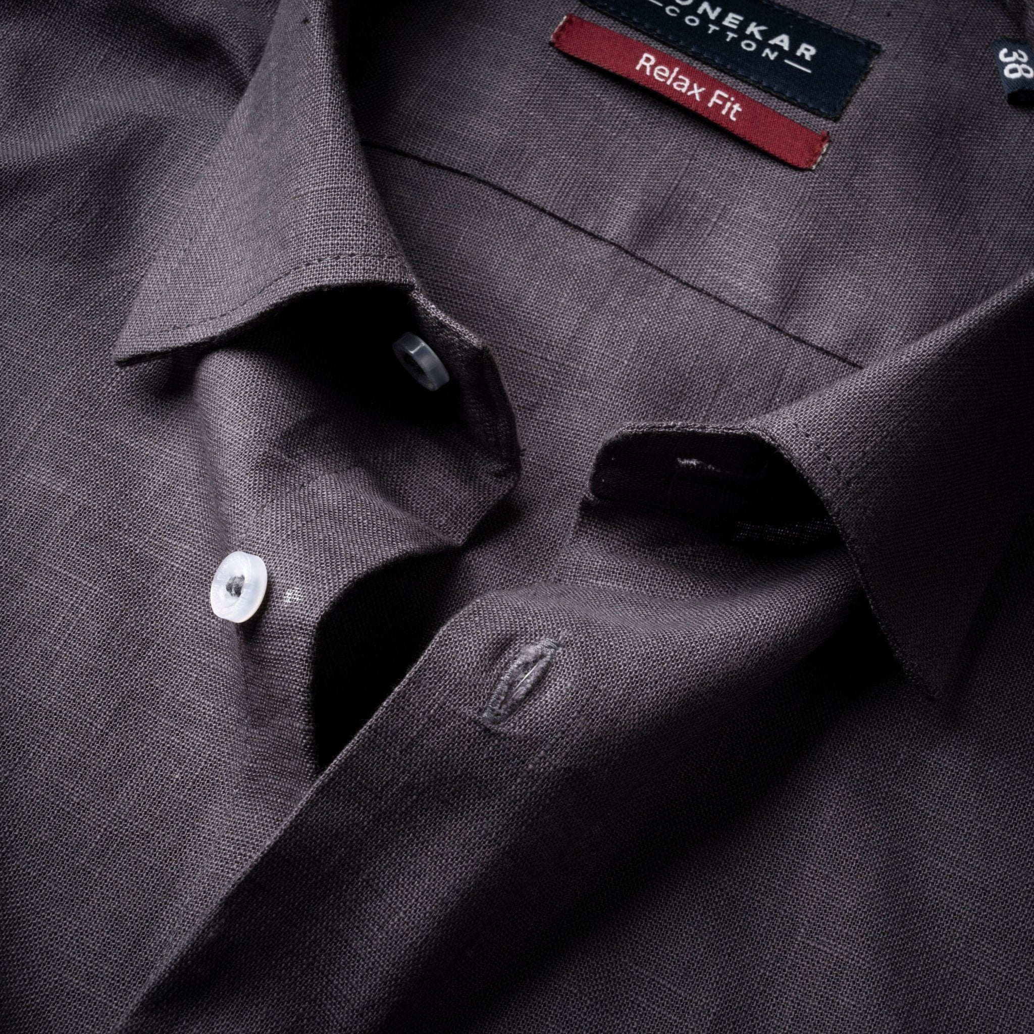 Carbon Color Linen Formal Shirts For Men - Punekar Cotton