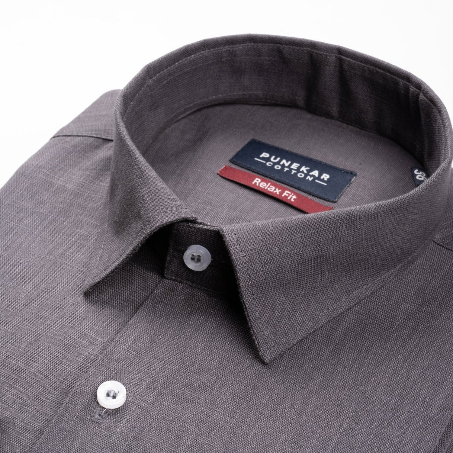 Carbon Color Linen Formal Shirts For Men - Punekar Cotton