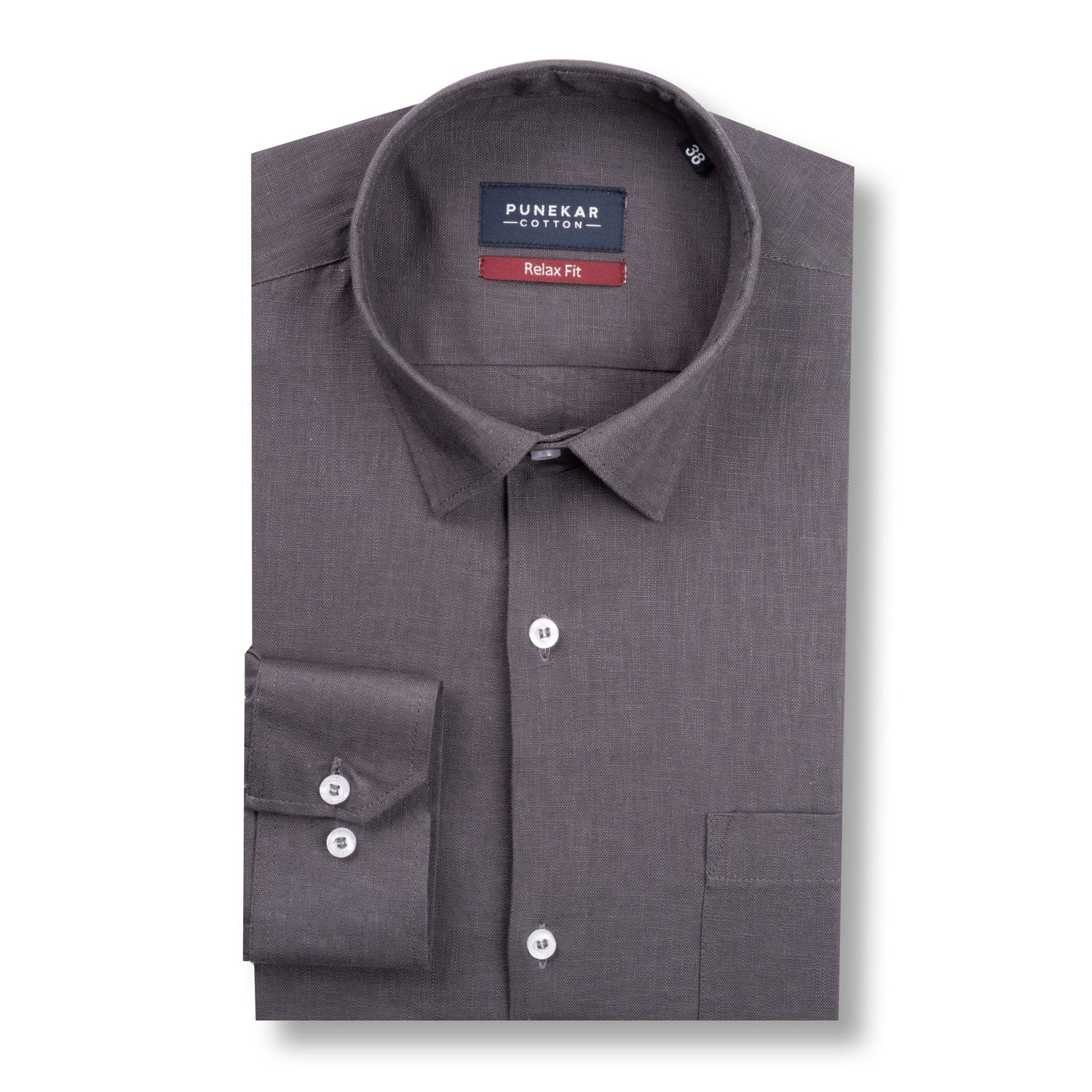 Carbon Color Linen Formal Shirts For Men - Punekar Cotton