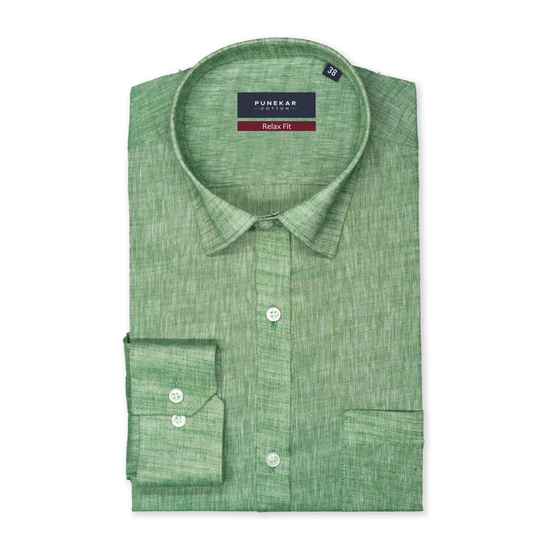 Forest Green Color Poly Cotton Shirt For Men - Punekar Cotton