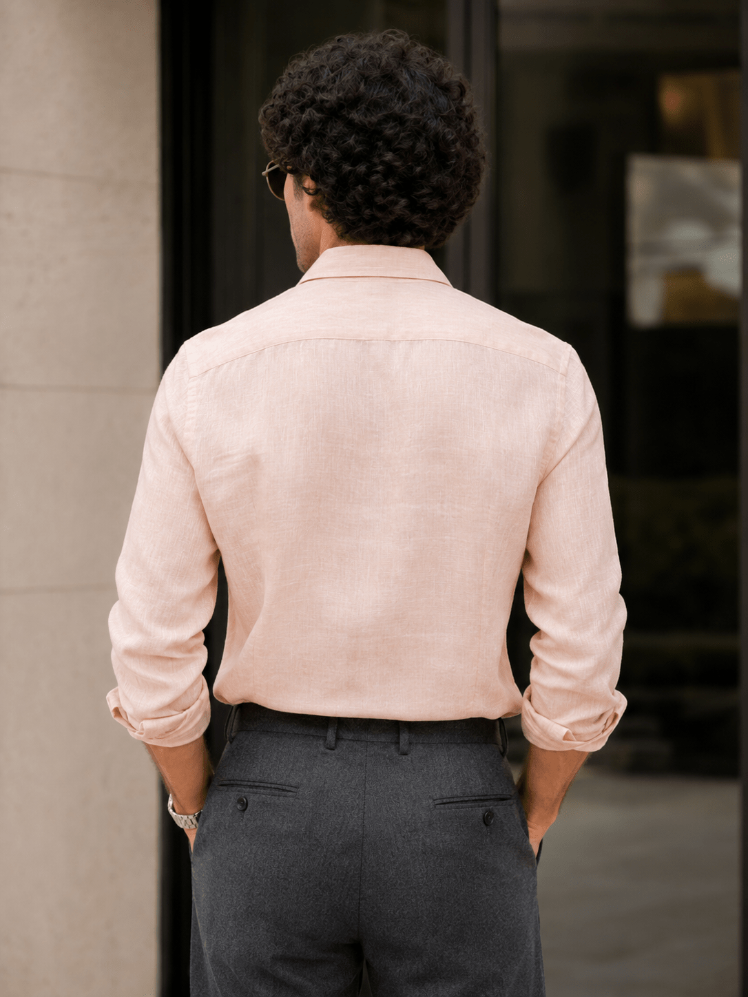 Peach 60Lea Pure Linen Shirt For Men - Punekar Cotton
