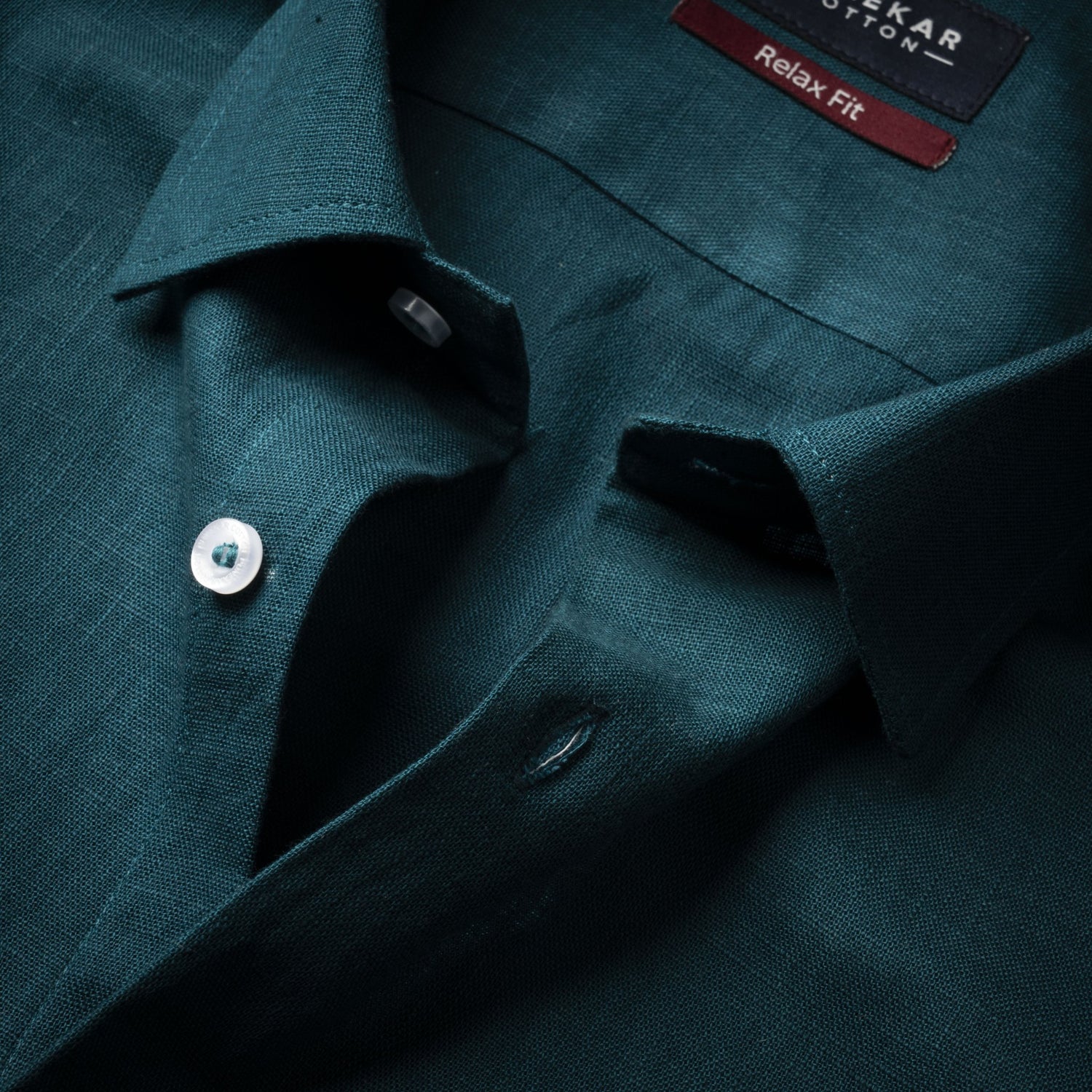 Peacock Color Linen Formal Shirts For Men - Punekar Cotton