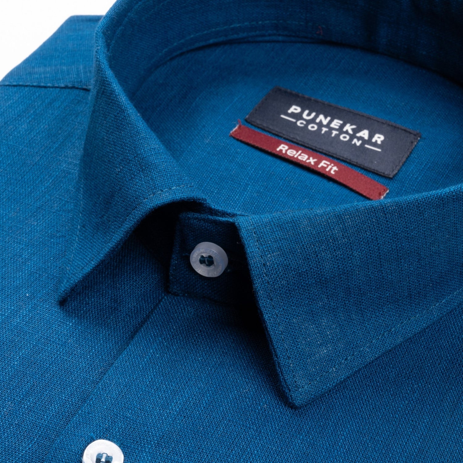Royal Blue Color Linen Formal Shirts For Men - Punekar Cotton