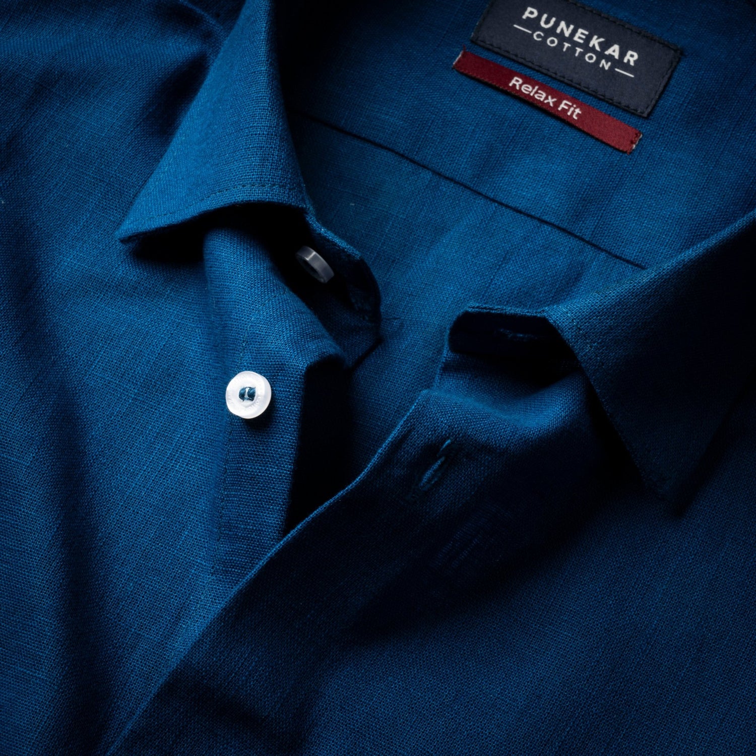 Royal Blue Color Linen Formal Shirts For Men - Punekar Cotton
