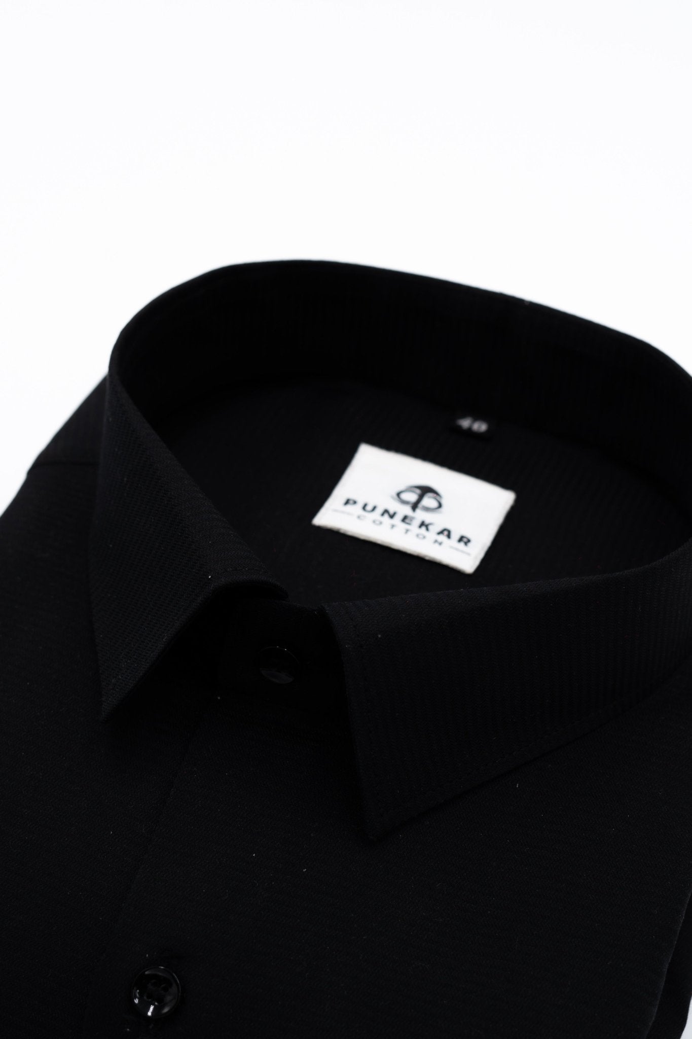 Black Color Twitter Lining Blende Cotton Shirts For Men - Punekar Cotton
