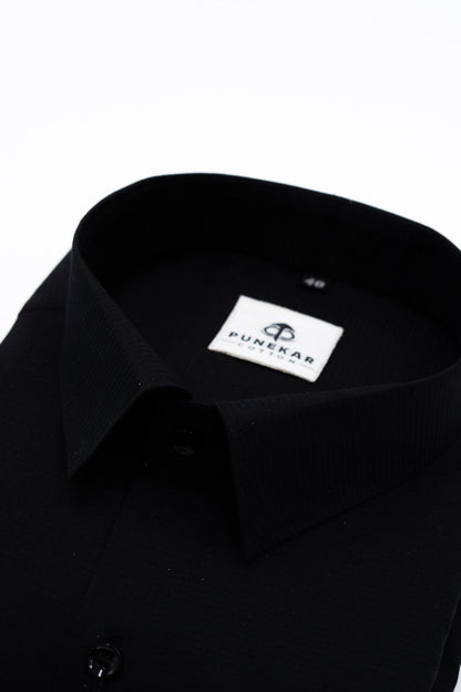 Black Color Twitter Lining Blende Cotton Shirts For Men - Punekar Cotton