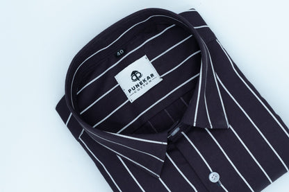 Dark Purple Color Pure Cotton Lining Shirt For Men - Punekar Cotton