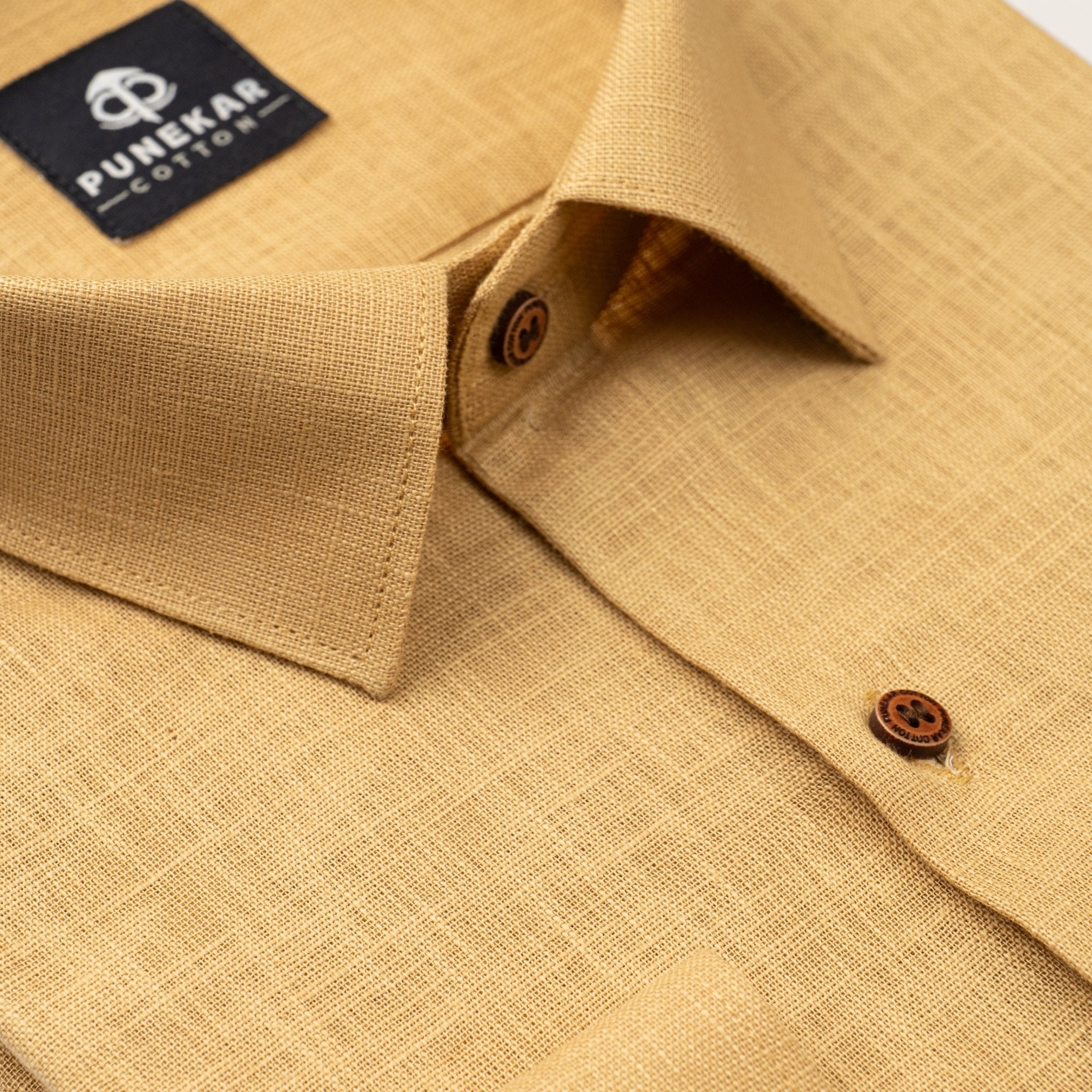 Font Color Linen Formal Shirts For Men - Punekar Cotton