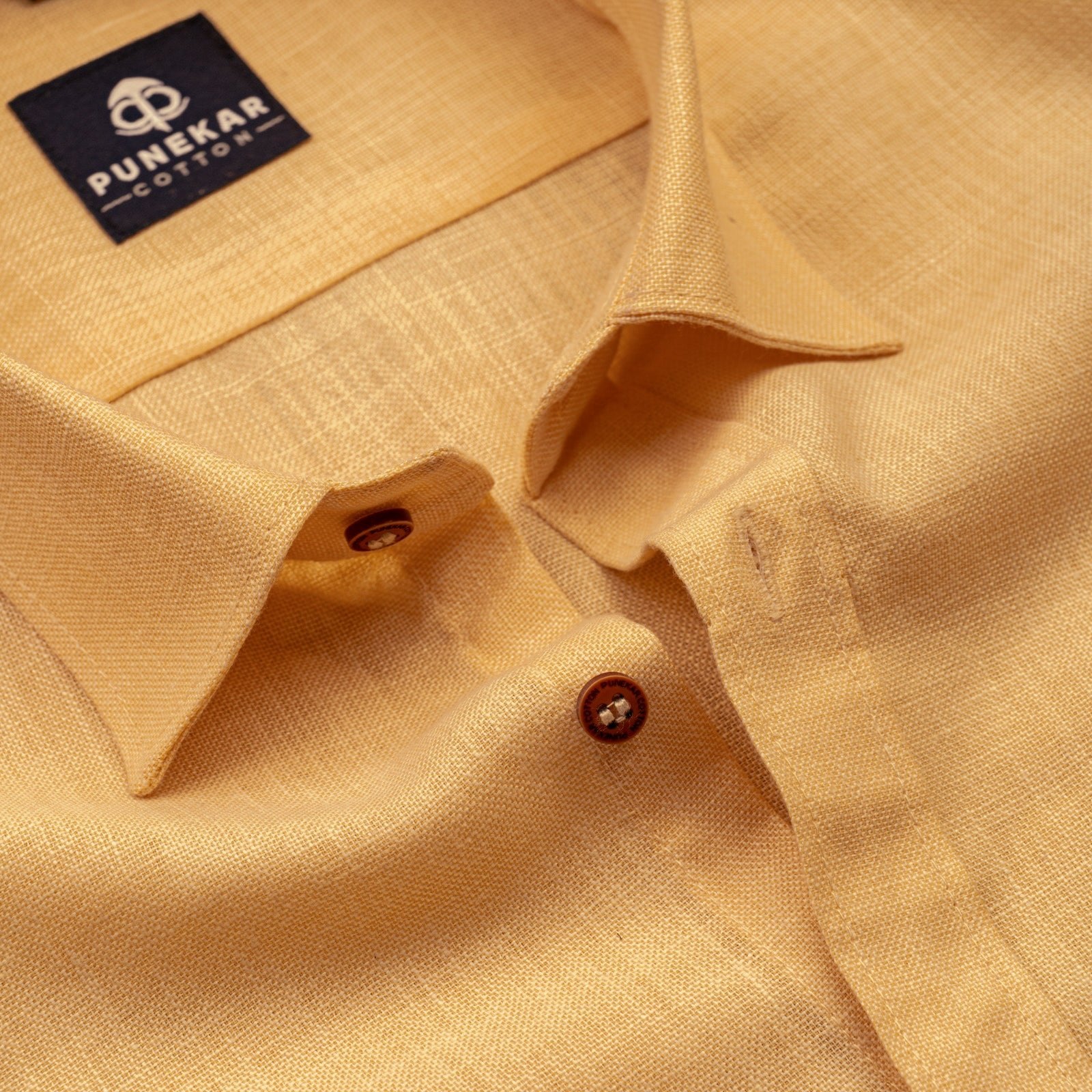 Font Color Linen Formal Shirts For Men - Punekar Cotton