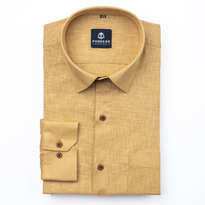 Font Color Linen Formal Shirts For Men - Punekar Cotton