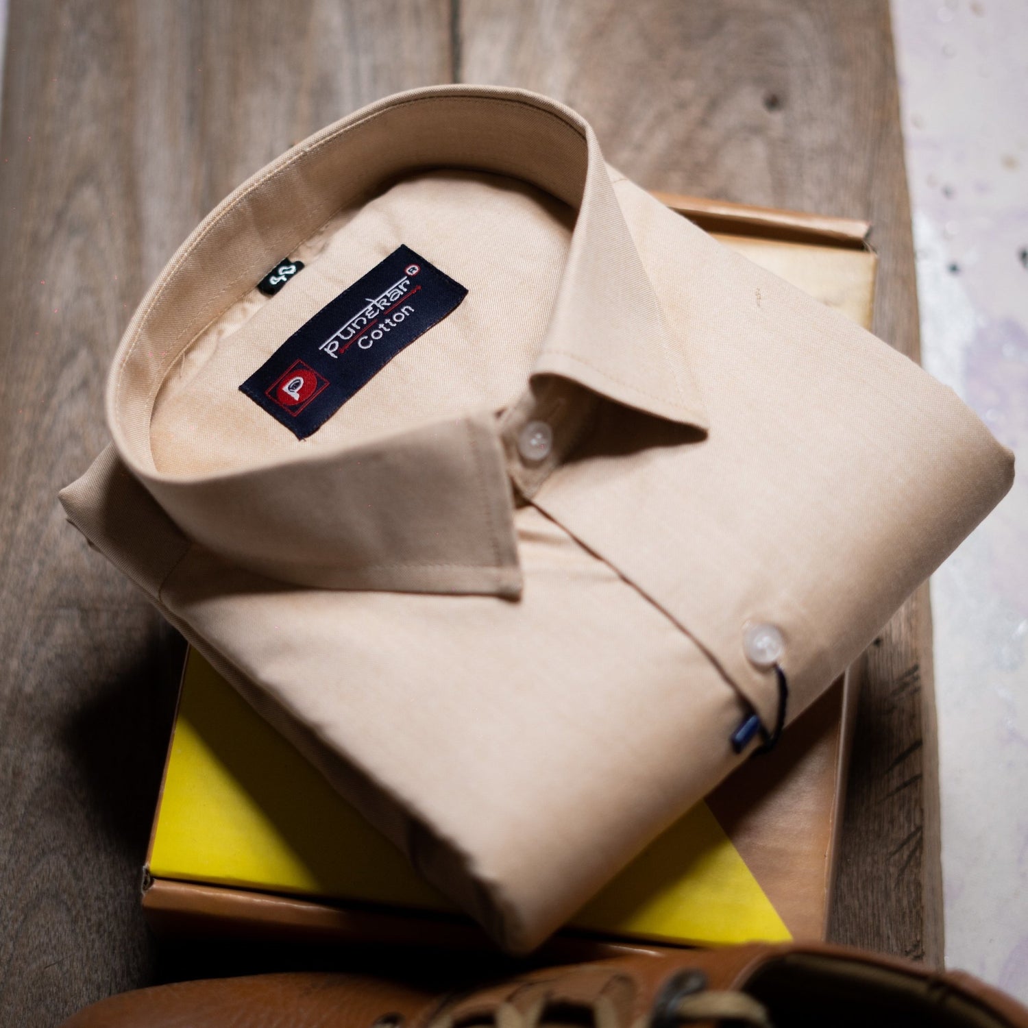 Font Color Satin Cotton Shirt For Men - Punekar Cotton