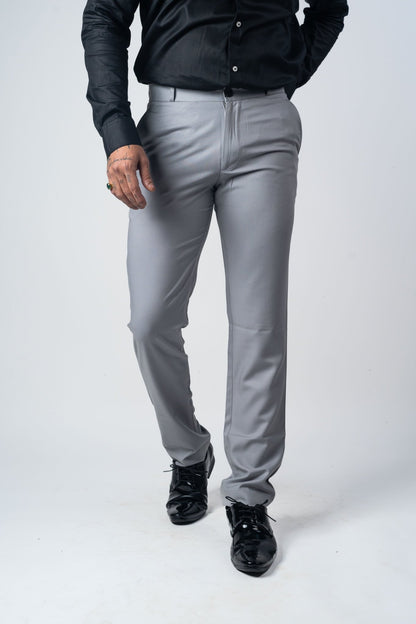 Light Grey Color Formal Cotton Pant for Men - Punekar Cotton