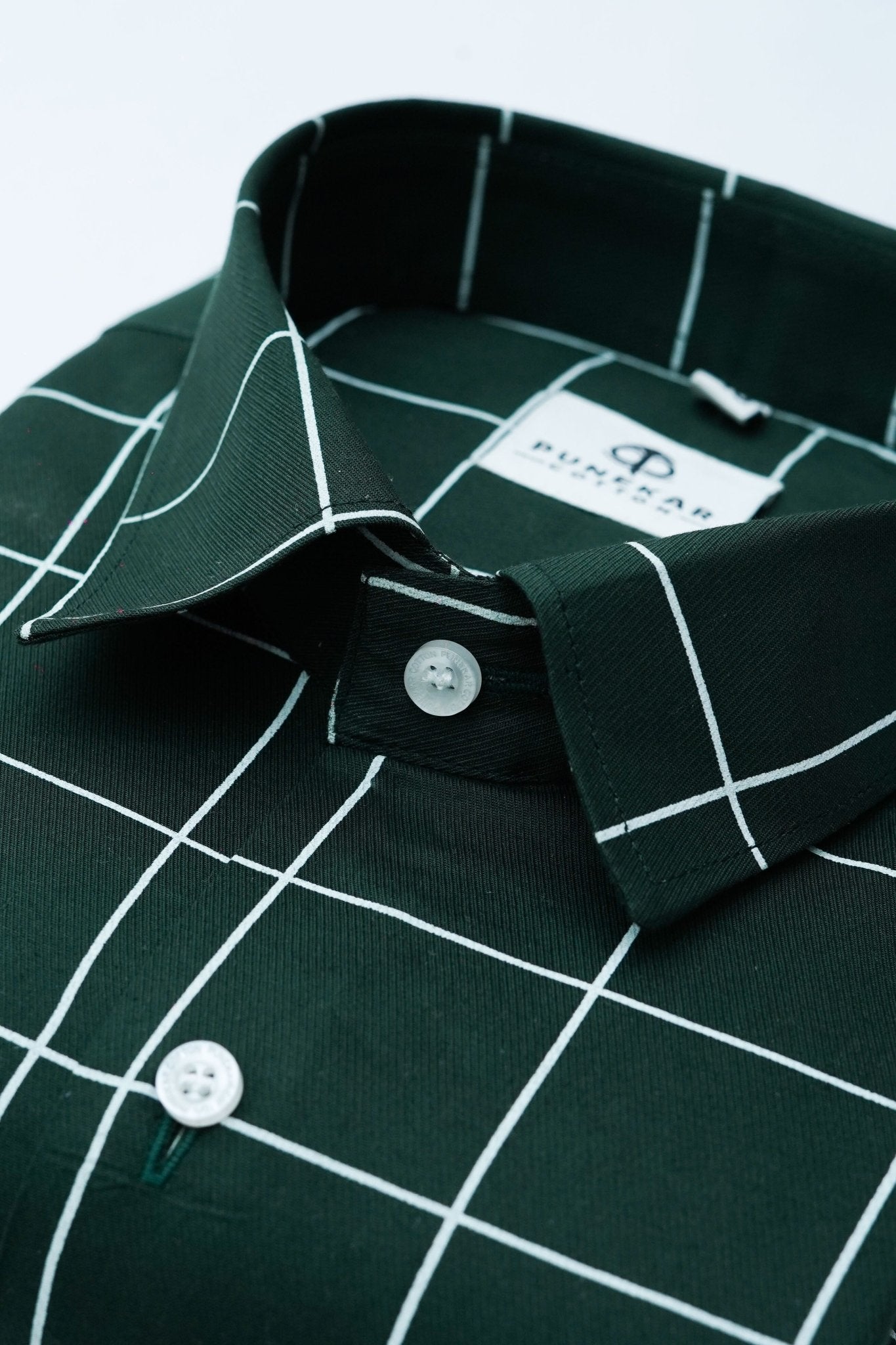 Mehndi Color Big Checks Cotton Shirts For Men - Punekar Cotton