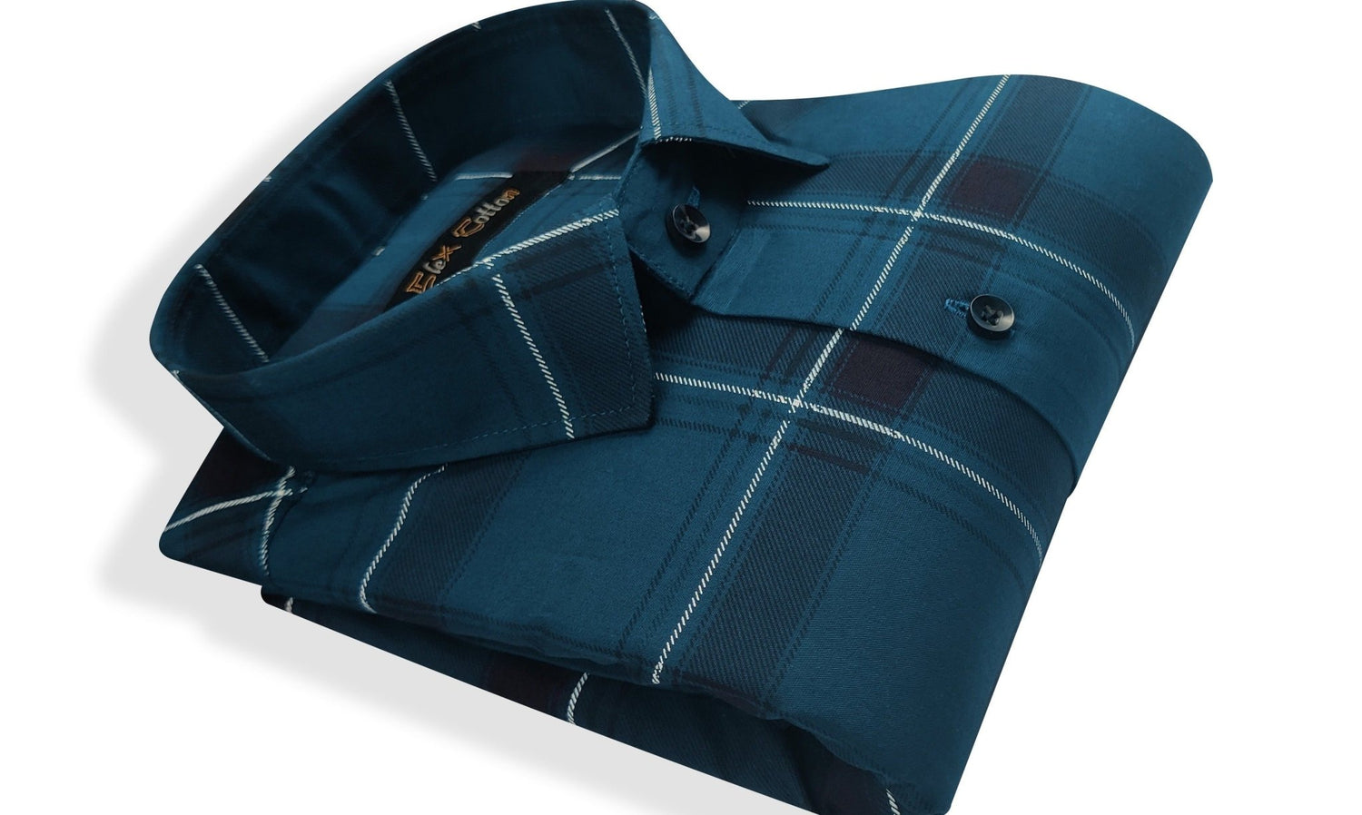 Navy Blue Color Pure Cotton Casual Checked Shirt For Men - Punekar Cotton