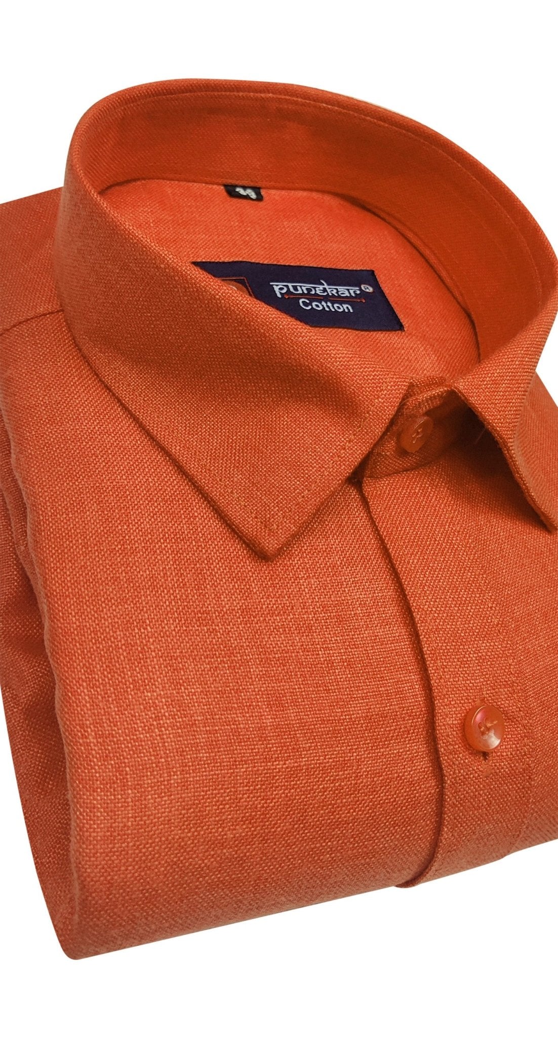 Orange Color Blended Linen Shirt For Men&
