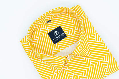 Yellow Color Printed Shirt For Men - Punekar Cotton
